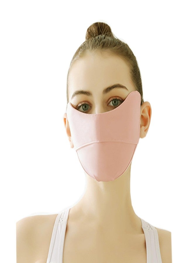 YUANST UV Face Mask, Sun Protection Face Mask, UPF 50+ Ice Silk Cooling Breathable Face Cover, Washable Reusable (Light Pink) - Image 1